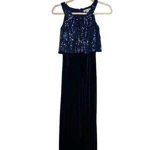 Elegant Navy Blue Sequin Romper